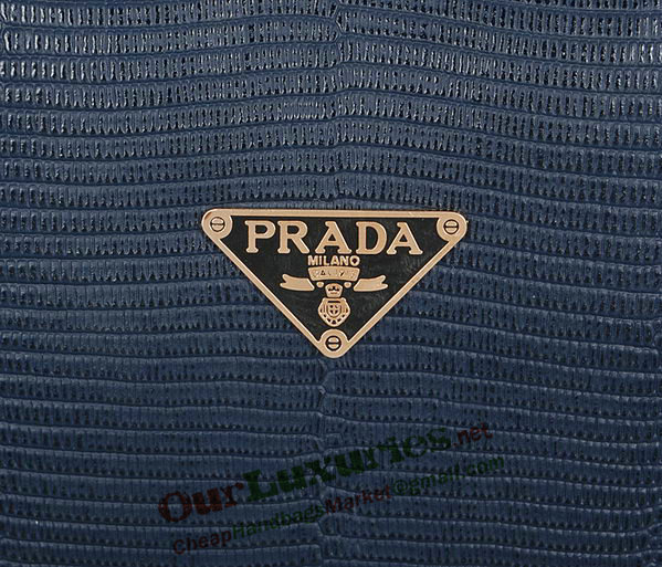 2014 Prada Lizard Leather Clutch 86032 blue for sale - Click Image to Close